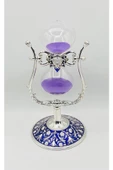 Furkan VİNTAGE DEKORATİF METAL KUM SAATİ 30 DAKİKA MOR - 1