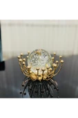 Furkan Dekoratif Metal Damlalı Cam Küre Gold Obje thumbnail 3