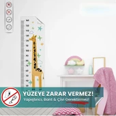 Boy Cetveli, Duvarda Iz Bırakmaz, Yapışkansız Tutunma Özellikli Akıllı Kağıt Sticker (Zürafa Temalı) thumbnail 1