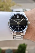Casio CSISTE102 Kadranı Siyah Kordonu Gümüş Renk Hediye Paketli Erkek Kol Saati thumbnail 2