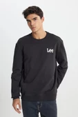 Lee Regular Fit Normal Kesim %100 Pamuk Bisiklet Yaka Antrasit Sweatshir - 1
