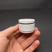 25 Ml Kapaklı Gümüş Yaldızlı Beyaz Krem Kavanozu , 25 Cc Boş Plastik Krem Kutusu x 10 Adet - 1
