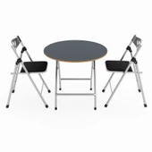 Eportatif Katlanır Masa ve 2 Adet Sandalye Seti Füme 1458 thumbnail 5