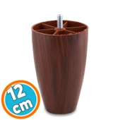 Mobilya Yükseltici Kanepe Ünite Koltuk Ayağı Baza Ayakları Ceviz Desen Plastik Ayak 12 cm 4 Adet - 6