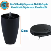 Mobilya Yükseltici Kanepe TV Ünitesi Koltuk Ayağı Baza Ayakları Siyah Oval Plastik Ayak 12 cm 4 Adet thumbnail 7