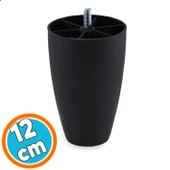 Mobilya Yükseltici Kanepe TV Ünitesi Koltuk Ayağı Baza Ayakları Siyah Oval Plastik Ayak 12 cm 4 Adet thumbnail 6