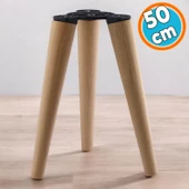 50 cm Ahşap Sehpa 3'lü Ayak Takımı Zigon Puf Tabure Ayağı Masa Ayakları 50 cm Bağlantı Aparatı Dahil - 1