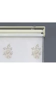 Blind-X Vizon Çift Mekanizmalı Kadife Demet Nakışlı Tül Stor Perde (Dayanıklı Alüminyum Kasa) - 3