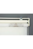 Blind-X Vizon Çift Mekanizmalı Kadife Toprak Nakışlı Tül Stor Perde (Dayanıklı Alüminyum Kasa) - 3