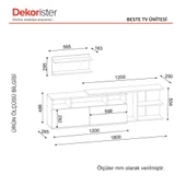 Dekorister Beste Tv ünitesi Beyaz-Ceviz thumbnail 7