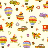 Taşıtlar Çocuk Odası Duvar Kağıdı Baskı thumbnail 6