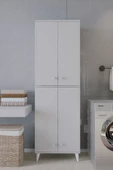 Mirobi Furex 6 Raflı 2 Kapaklı Çok Amaçlı Banyo Dolabı Beyaz - 1