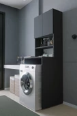 Mirobi Çamaşır Makinesi Dolabı Hayzum 180*066*55 Banyo Kiler Dolabı Antrasit - 3