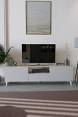 Mirobi Bravix Modern TV Ünitesi 3 Bölmeli Beyaz - 1