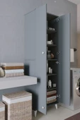 Mirobi Furex 6 Raflı 2 Kapaklı Çok Amaçlı Banyo Dolabı Antrasit - 4