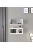 Mirobi Arles 2li Dikdörtgen Ahşap Duvar Rafı Uçan Raf Banyo Mutfak Salon Antre Duvar Düzenleyici Or - 1