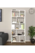 Mirobi Cordoba 5 Raflı 10 Bölmeli Kitaplık Dekoratif Modern Kitaplık, Beyaz - 1