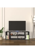 Mirobi Çok Şekilli Fonksiyonel Tv Sehpası, Dekoratif Sehpa-Kitaplık, Blok Tv Ünitesi, Antrasit - 1