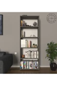 Mirobi Modern 5 Raflı Kitaplık Dekoratif Kitaplık Antrasit - 1