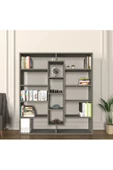 Mirobi Kiola 14 Bölmeli Dekoratif Açık Tasarım Kitaplık Modern Kitaplık Antrasit - 1