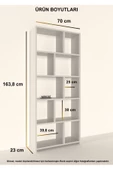 Mirobi Cordoba 5 Raflı 10 Bölmeli Kitaplık Dekoratif Modern Kitaplık Antrasit - 4