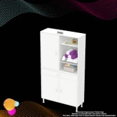 Modilayn AFRA 100x173x32,5 cm 1 Çekmece 3 Kapak 5 Raf 8 Bölme Çok Amaçlı Banyo & Mutfak Dolabı  thumbnail 8