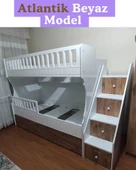 Atlantik Beyaz Model Çocuk Ranzası - 1