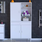 Modilayn AFRA 100x173x32,5 cm 1 Çekmece 3 Kapak 5 Raf 8 Bölme Çok Amaçlı Banyo & Mutfak Dolabı  thumbnail 2