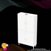 Modilayn YENİ AFRA 100 x 173 x 32,5 cm 1 Çekmece 4 Kapak 5 Raf 8 Bölme Çok Amaçlı Banyo & Mutfak Dolabı  thumbnail 8