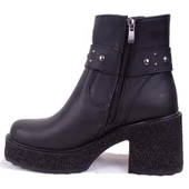 Dagoster DZA07-8962278 Siyah Günlük Platform Topuklu Kadın Bot - 3