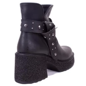 Dagoster DZA07-8962278 Siyah Günlük Platform Topuklu Kadın Bot - 4