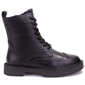 Hammer Jack 8309951 Clee Siyah Ortopedik Günlük Düz Topuk Deri Kadın Bot - 2