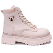 Dagoster DZA07-122435 Bej Günlük Düz Taban Kadın Bot - 2