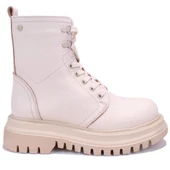 Hammer Jack Soloj 10224730 Bej Ortopedik Günlük Düz Topuk Kadın Deri Bot - 2