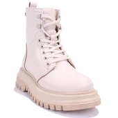 Hammer Jack Soloj 10224730 Bej Ortopedik Günlük Düz Topuk Kadın Deri Bot - 1