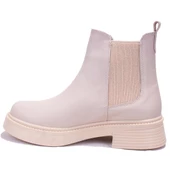 Dagoster DZA07-3892401 Bej Günlük Düz Taban Kadın Bot - 3