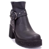 Dagoster DZA07-8962278 Siyah Günlük Platform Topuklu Kadın Bot - 1