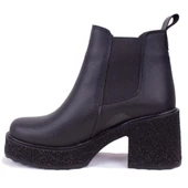 Dagoster DZA07-8962200 Siyah Günlük Platform Topuklu Kadın Bot - 3