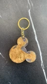 Şeffaf İçinde Gold Süslemeli Mickey Mouse Anahtarlık Gold Aksesuarlı El Yapımı Epoksi Hediyelik thumbnail 2