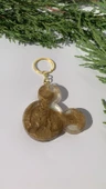 Şeffaf İçinde Gold Süslemeli Mickey Mouse Anahtarlık Gold Aksesuarlı El Yapımı Epoksi Hediyelik thumbnail 7