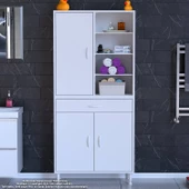 Modilayn AFRA 85x173x32,5 cm 1 Çekmece 3 Kapak 7 Raf 10 Bölme Çok Amaçlı Banyo & Mutfak Dolabı  thumbnail 2