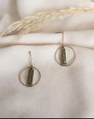 Küpe Halka Taşlı Model Kadın Küpe Takı Aksesuar Nişan Düğün Kına Özel Gün - 1