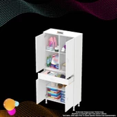 Modilayn YENİ AFRA 75x173x32,5 cm 1 Çekmece 4 Kapak 3 Raf 6 Bölme Çok Amaçlı Banyo & Mutfak Dolabı  thumbnail 7