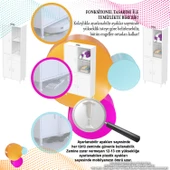 Modilayn AFRA 75x173x32,5 cm 1 Çekmece 3 Kapak 3 Raf 6 Bölme Çok Amaçlı Banyo & Mutfak Dolabı  - 6