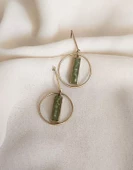 Küpe Halka Taşlı Model Kadın Küpe Takı Aksesuar Nişan Düğün Kına Özel Gün - 2