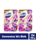 Domestos Tuvalet Bloğu Aroma Lux Hibiskus & Kırmızı Meyveler 100 Gr x 2 Adet - 1