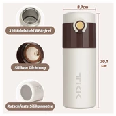 Vagon Life Çerlik Termos 450Ml Krem-Ceviz - 1
