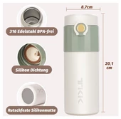 Vagon Life Çerlik Termos 450Ml Krem-Yeşil - 1