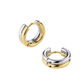 ROSEFIELD JED2G.J709 Çift Tonlu 2 Yönlü Çemberli Altın Renkli Çelik Küpe thumbnail 1