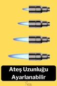 Ayaklı Premium Doldurulabilir Depolu Vantuzlu 1300 Derece Torch Kamp Mangal Piknik Pürmüz Çakmak - 3